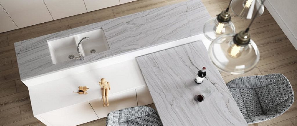 Sensa White Macaubas granite kitchen worktops